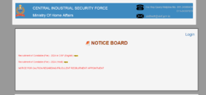CISF Official Website - cisfrectt.cisf.gov.in