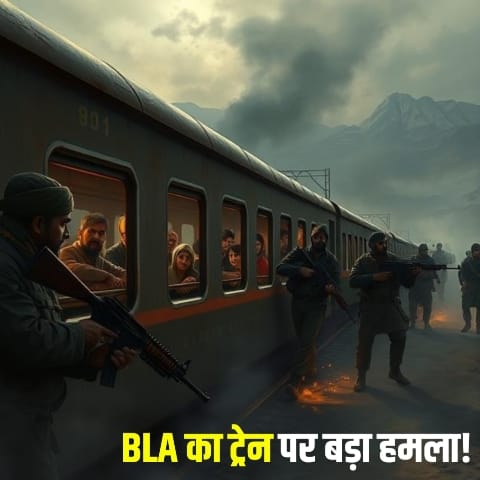 पाकिस्तान में बलूचिस्तान लिबरेशन आर्मी का बड़ा हमला – ट्रेन पर कब्जा, 100 से ज्यादा बंधक